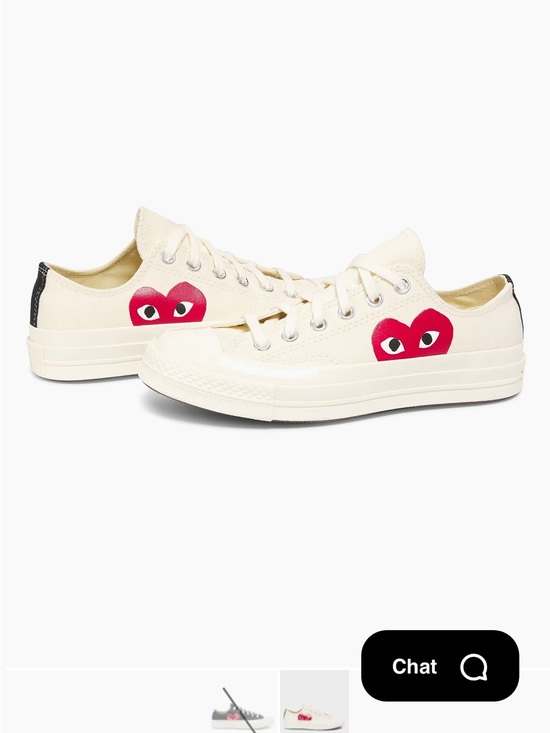 Converse Shoes - Converse Cream Low-Top Sneakers with Red Heart Graphic